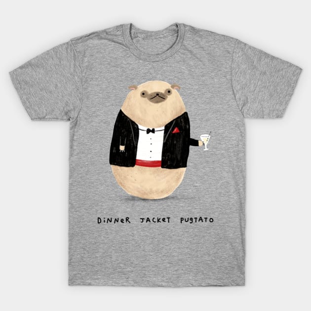 Dinner Jacket Pugtato T-Shirt by Sophie Corrigan